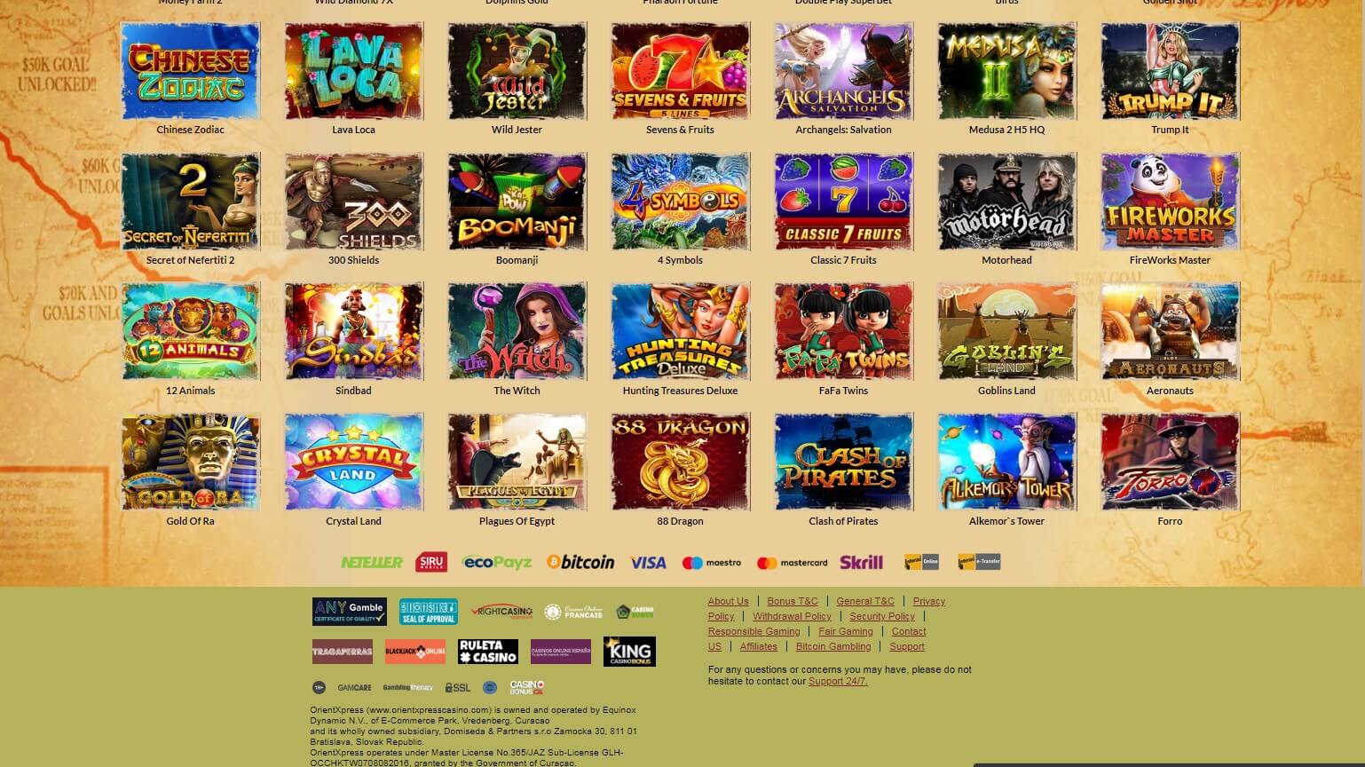 Играть онлайн в автоматы в OrientXpress Casino