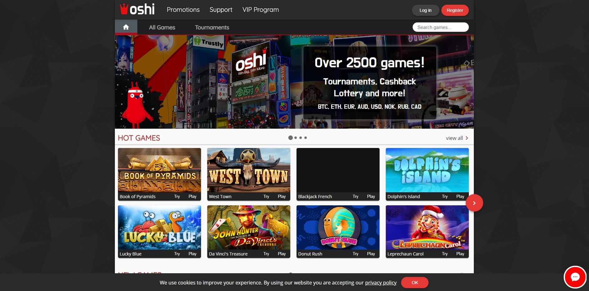 Онлайн казино Oshi Casino 