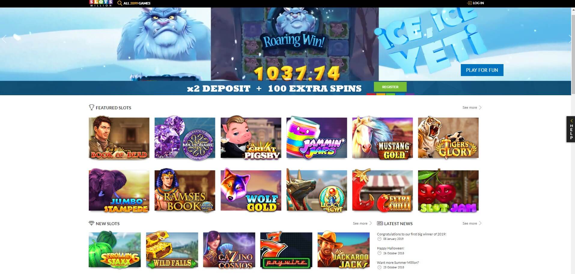 Онлайн казино Slots Million официальный сайт