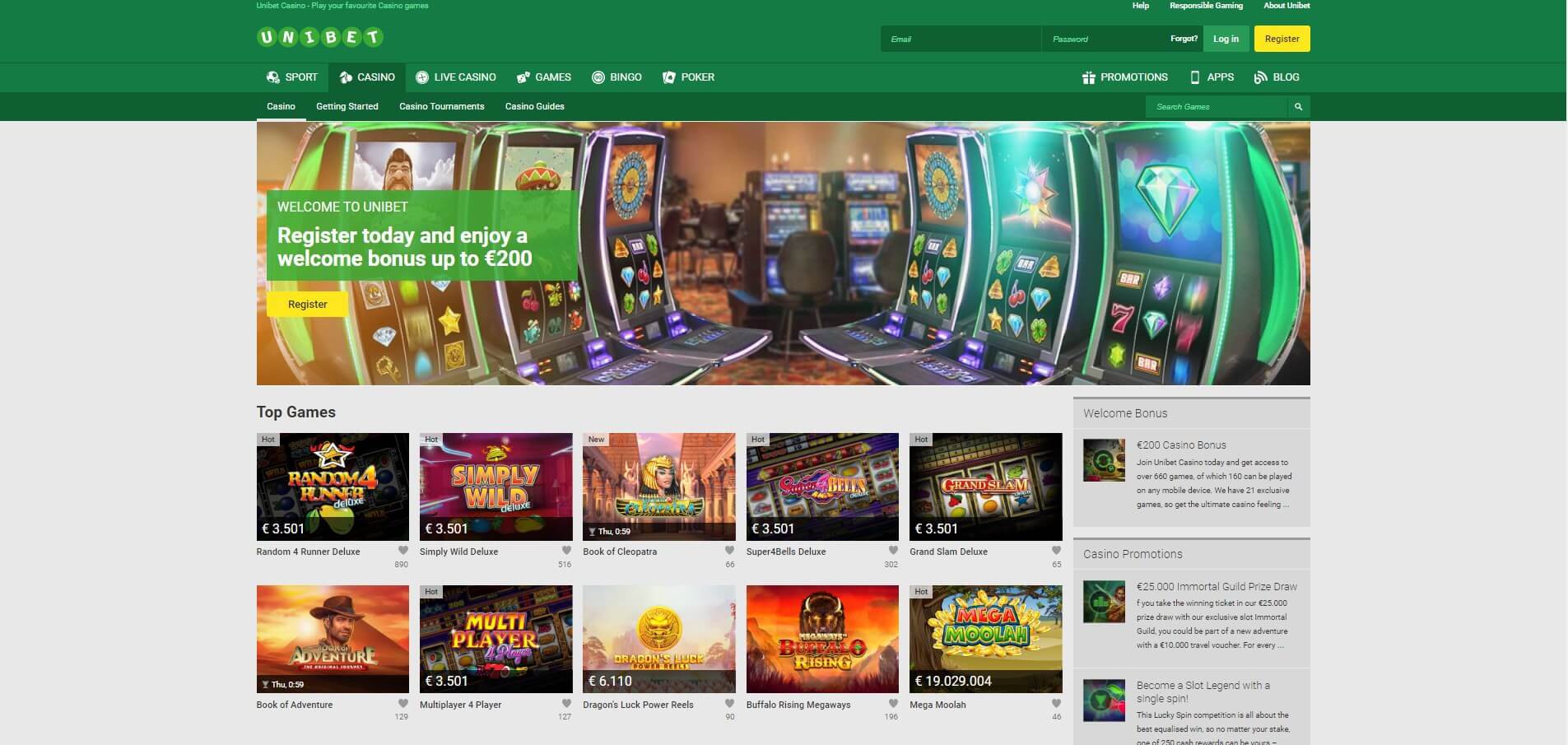 Онлайн казино Unibet